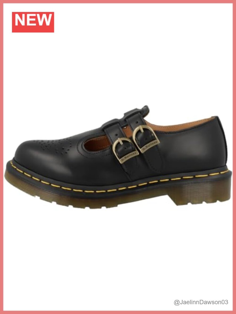 Dr Martens 8065 Mary Jane Leather Flat Shoe Women's T-Strap Casual Comfort